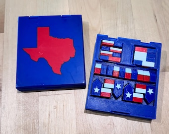 Texas State Custom Catan Magnetic Slim Game Piece Set, Holder/Storage