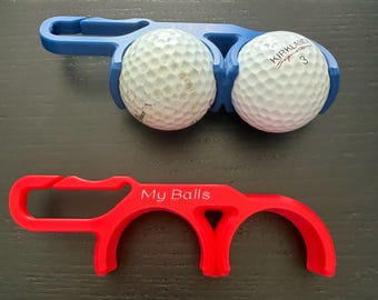 Custom Golf Ball Holder, Monogram Golf Bag Clip, Personalized Golf Gift Father’s Day, 3D Printed Golf Accessories Unique Golfing Gear