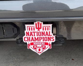 Indiana Hoosiers Hitch Cover, IU Football Trailer Hitch Cover, Hoosier Fan Gift for Him, College Football Truck Accessory, Made in Indiana