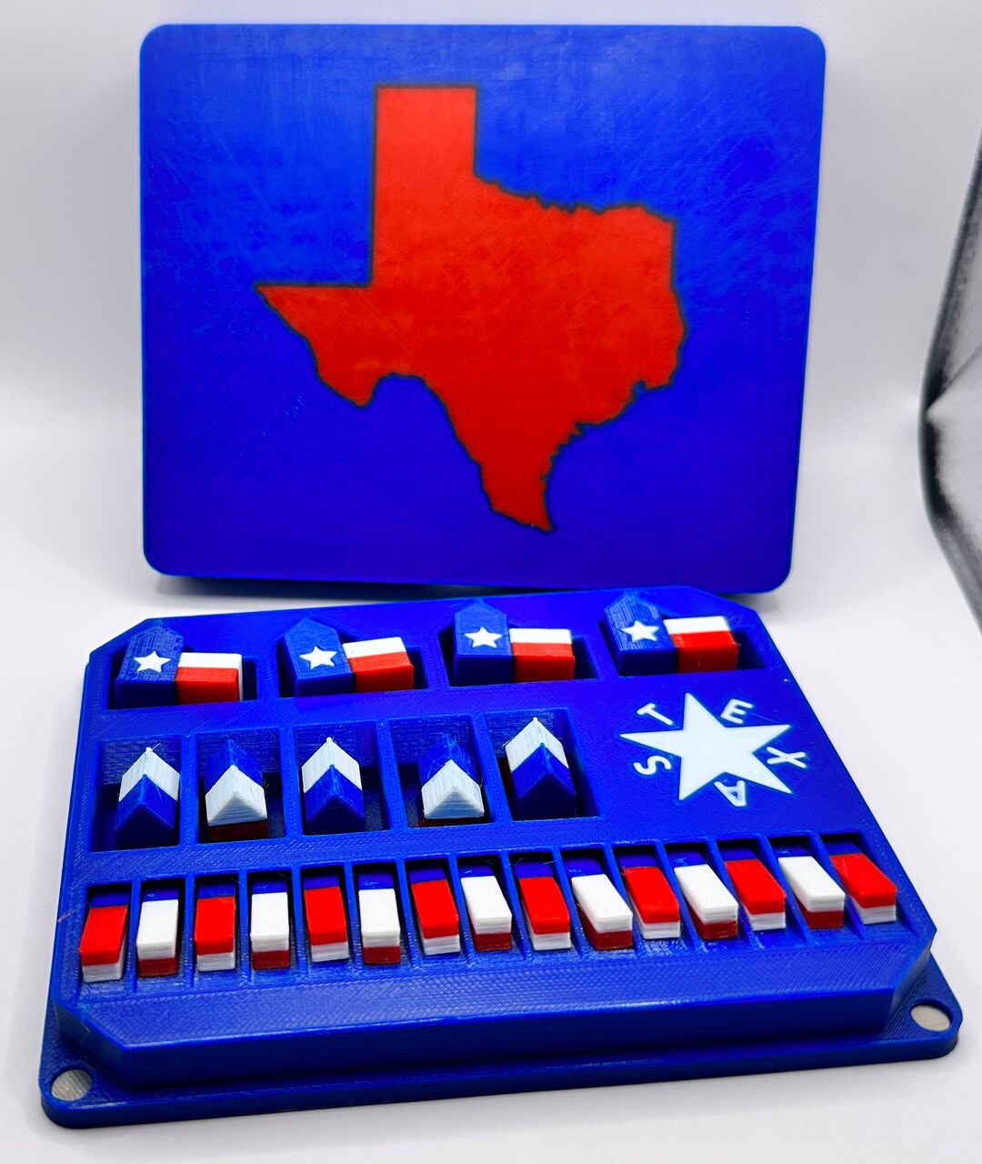 Texas State Custom Catan Game Piece Set, Holder/storage TEXAS Star Etsy