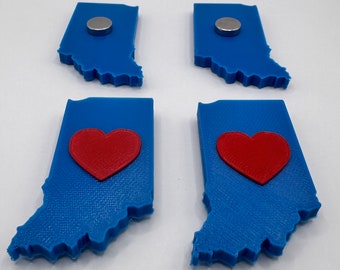 Custom State Bib Magnets: 5k 13.1 Heart Runner Clips - Set of 4