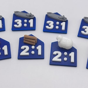 Custom Catan Resource Ports - 3 4 5 6 Player Sets