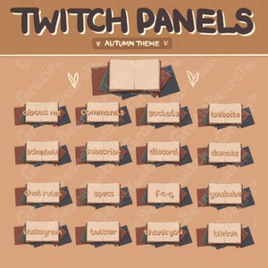 秋の Lofi Twitch パネル、かわいい Twitch パネル、ハロウィン Twitch パック