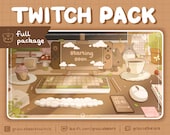 Lofi Cosy Desk Animated Twitch Package, Cute Cottagecore Aesthetic, Mushroom Witchy Plant Theme