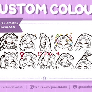 10 Cute Custom Colour Twitch Emotes