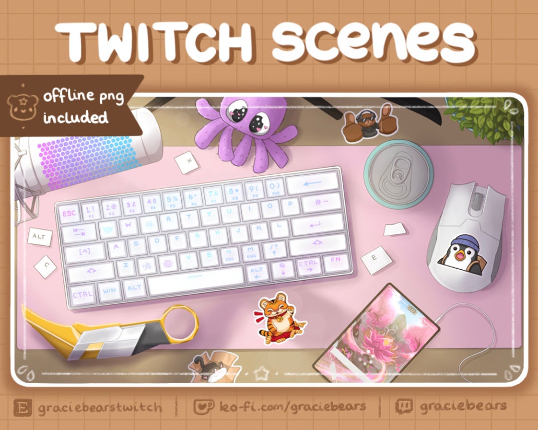 Twitch Overlay Background for Streaming and Desktop, Animated Scenes ...