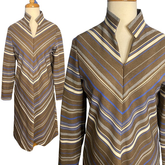 1970's Vintage David Crystal Casual Chevron Zip-U… - image 1