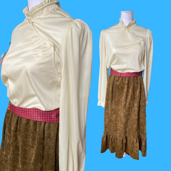 1980s Vintage Sunshine Alley Secretary Dress - Pe… - image 1