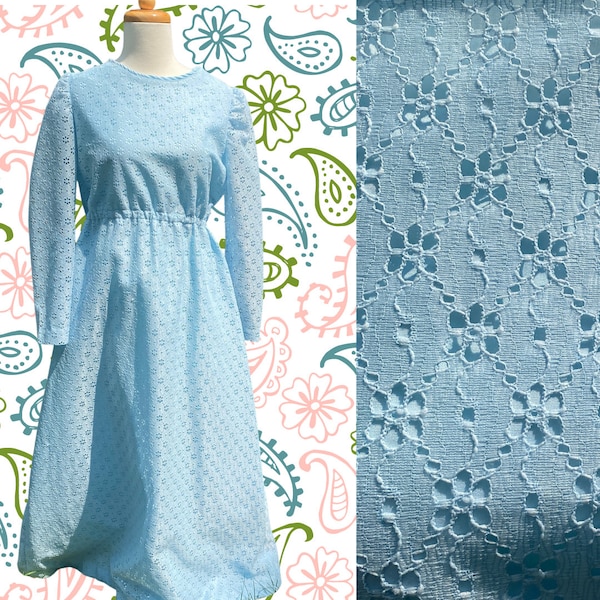 Coal Miner's Daughter Dress - Modest Maxi - Eyelet Lace - Pale Blue - Vintage Inspired