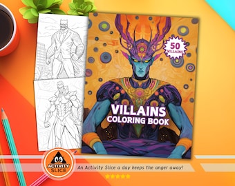 Villains Coloring Book: 50 Original Superhero and Villain Illustrations - Creative Designs For All Villains and Superhero Fans