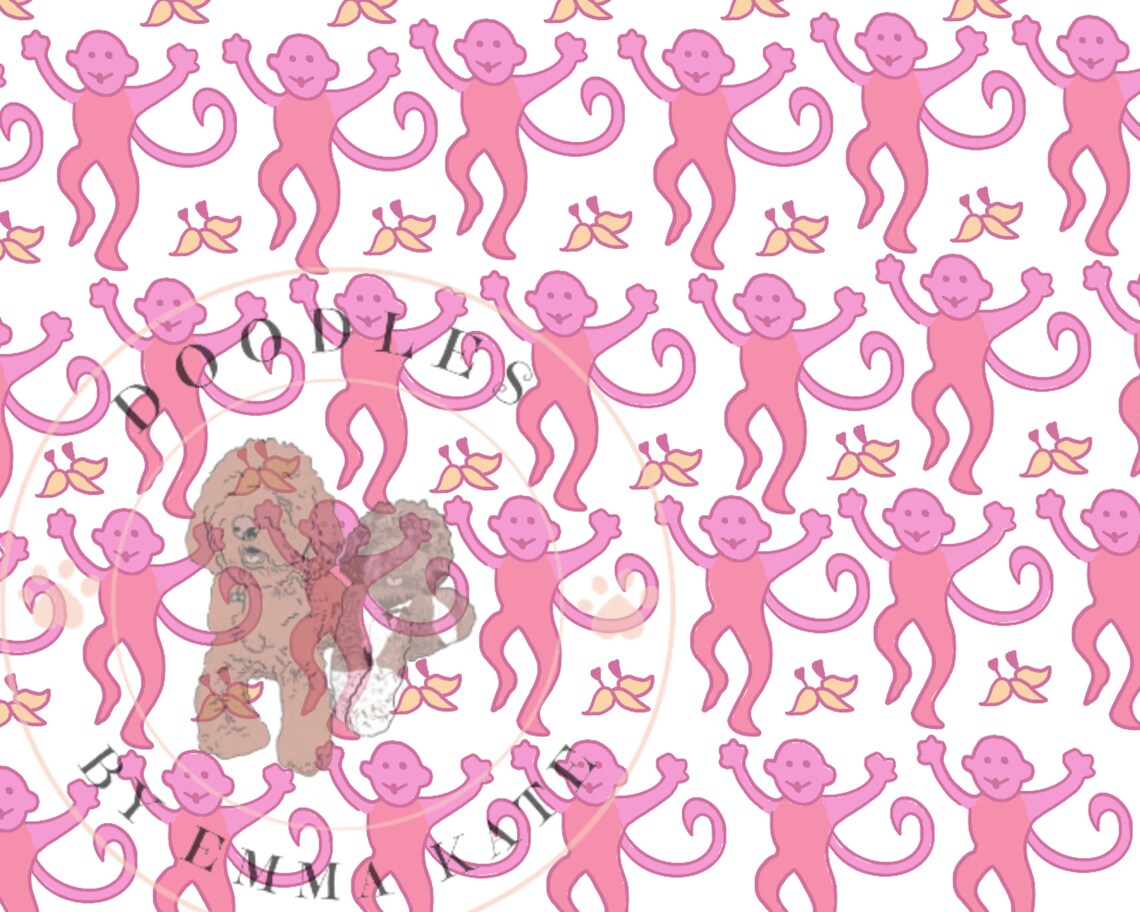Preppy Monkey Pink Tumbler Template PNG Etsy Israel