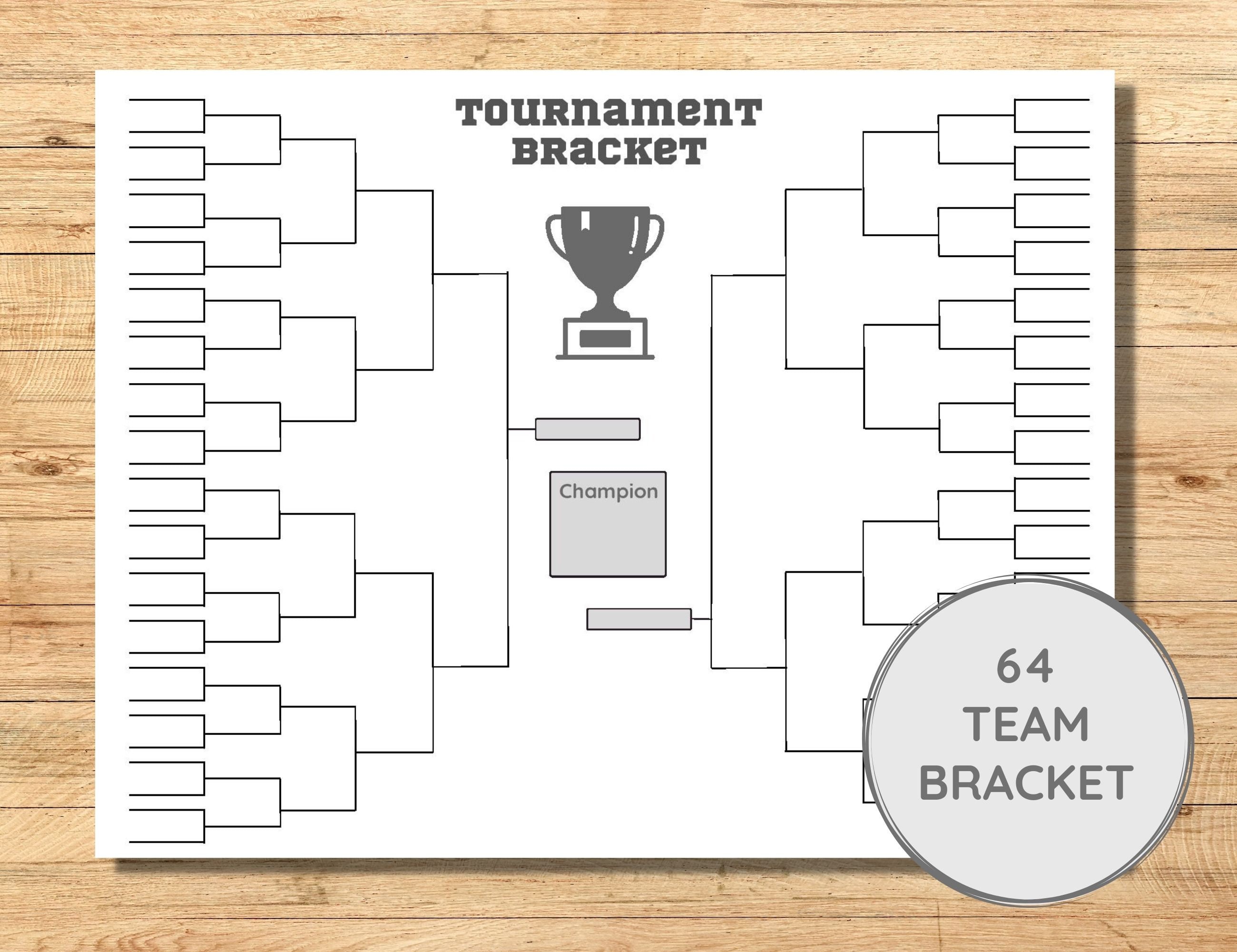 4 Team Bracket Template