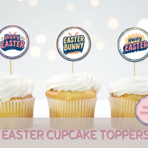 Easter Cupcake Toppers | Easter Picks | Cute Cupcake Toppers | Printable Size 8.5 x 11 | Digital Download