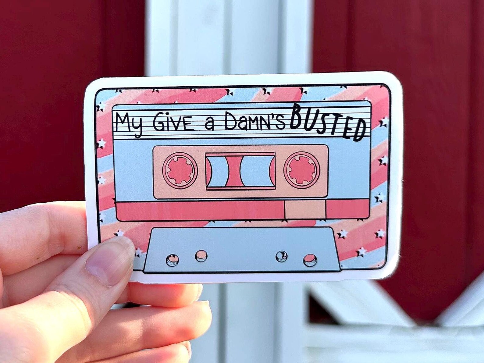 My Give a Damn's Busted Cassette Sticker - Country Music, Laptop ...