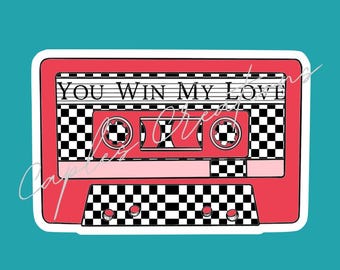You Win My Love Cassette Sticker - 90s Country Music