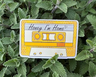 Honey I'm Home Cassette Sticker - Country Music, Laptop Sticker, 90s Country, Cute Stickers