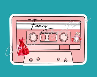 Fancy Cassette Sticker - Country Music, Laptop Sticker, 90s Country, Reba McEntire