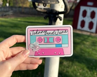 Johnny and June Cassette Sticker - Country Music, Laptop Sticker, 90s Country, Heidi Newfield