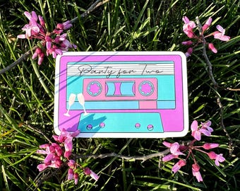 Party for Two Cassette Sticker - Country Music, Laptop Sticker, 90s Country, Cute Stickers