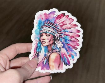 Watercolor Girl Sticker - Girl Sticker, Watercolor Sticker, Western Sticker, Laptop Sticker, Cute Sticker