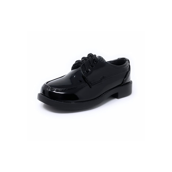 Kids Black Square Toe Lace up Tuxedo Shoes - Etsy UK