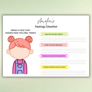 子供の感情チェックインシート 健康チェックインテンプレート 子供の対処スキルチャート 気分はどうですかジャーナル メンタルヘルスワークシート