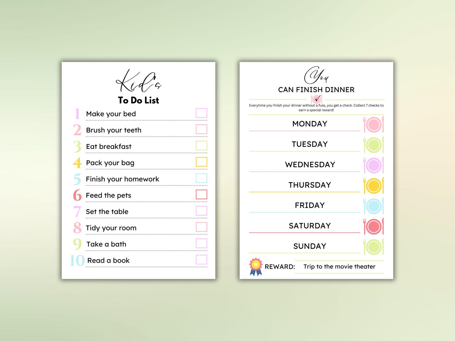 Kids Behavior Bundle Charts Consequence Behavior Contract Template ...