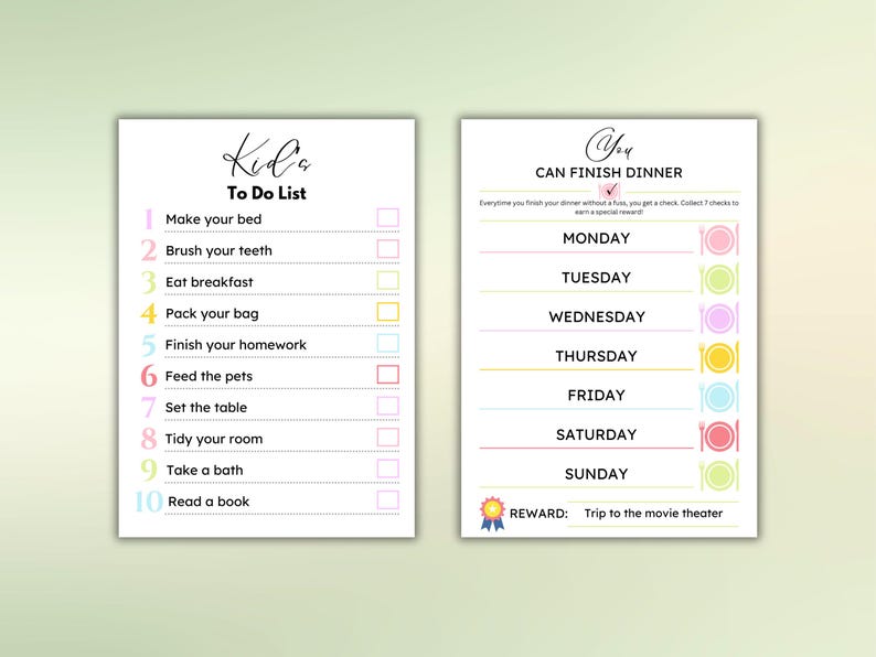 Kids Behavior Bundle Charts Consequence Behavior Contract Template ...