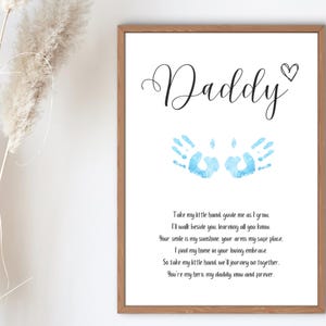 Papa Handabdruck Gedicht Geschenk Vatertag Handabdruck Kunst Liebevolles einzigartiges Andenken des Vaters
