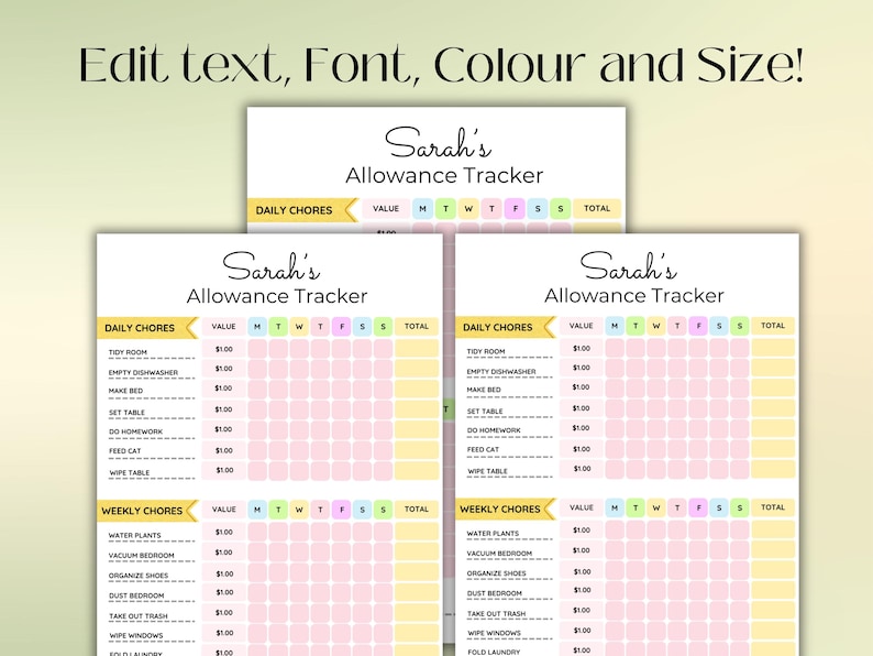 Allowance Chart for Kids Allowance Chore Chart Printable How to Earn ...