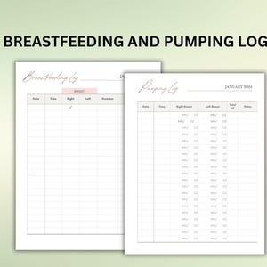 Breastfeeding Log, Pumping Log, Breast Pump Log, Breastmilk Inventory Tracker, Nursing Log, Breastfeeding Journal, Exclusively Pumping Log