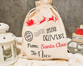 Christmas bag / gift packaging for children / Santa bag / gift bag personalized with name / Santa gift
