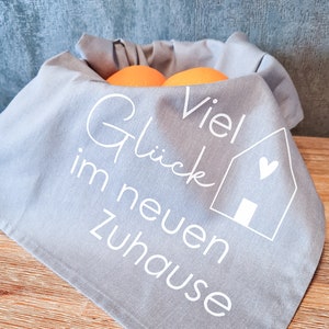 Geschirrspültuch mit Kochlöffel/ Geschenk zum Einzug Haus Wohnung Eigenheim Hausbau/ Einweihungsgeschenk/ Küchentuch mit Kochlöffel Bild 2