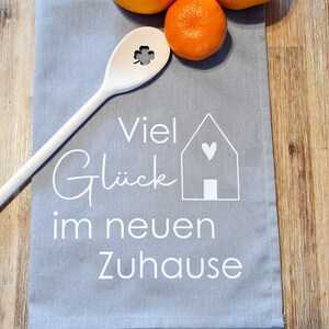 Geschirrspültuch mit Kochlöffel/ Geschenk zum Einzug Haus Wohnung Eigenheim Hausbau/ Einweihungsgeschenk/ Küchentuch mit Kochlöffel Bild 4