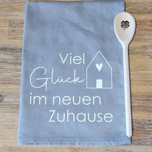 Geschirrspültuch mit Kochlöffel/ Geschenk zum Einzug Haus Wohnung Eigenheim Hausbau/ Einweihungsgeschenk/ Küchentuch mit Kochlöffel Bild 5