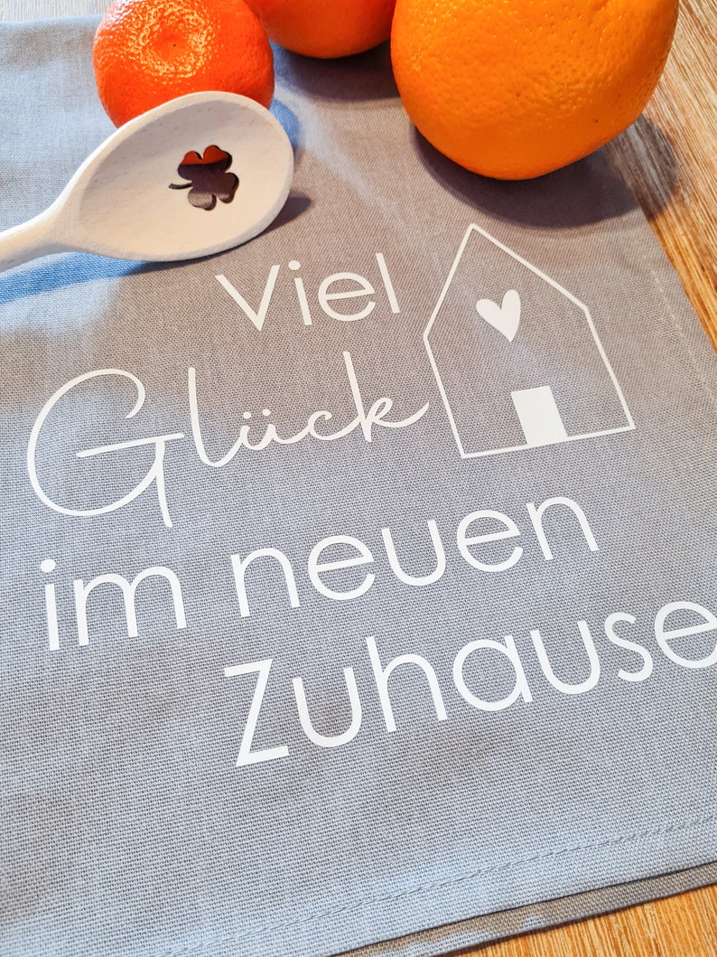 Geschirrspültuch mit Kochlöffel/ Geschenk zum Einzug Haus Wohnung Eigenheim Hausbau/ Einweihungsgeschenk/ Küchentuch mit Kochlöffel Bild 6