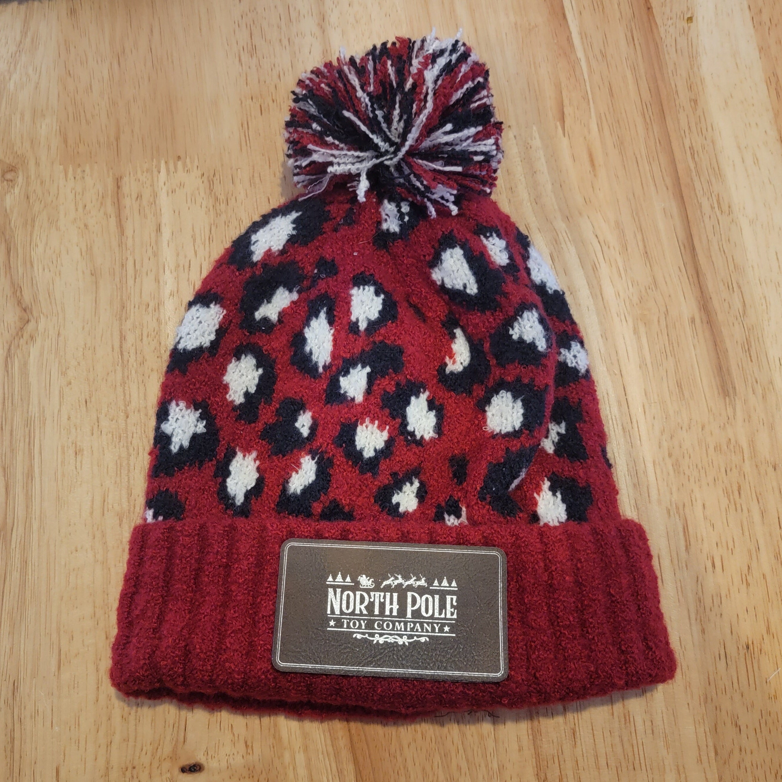 Leopard Knit Pom Hat-animal Print Pom Hat-leopard Winter Hat 