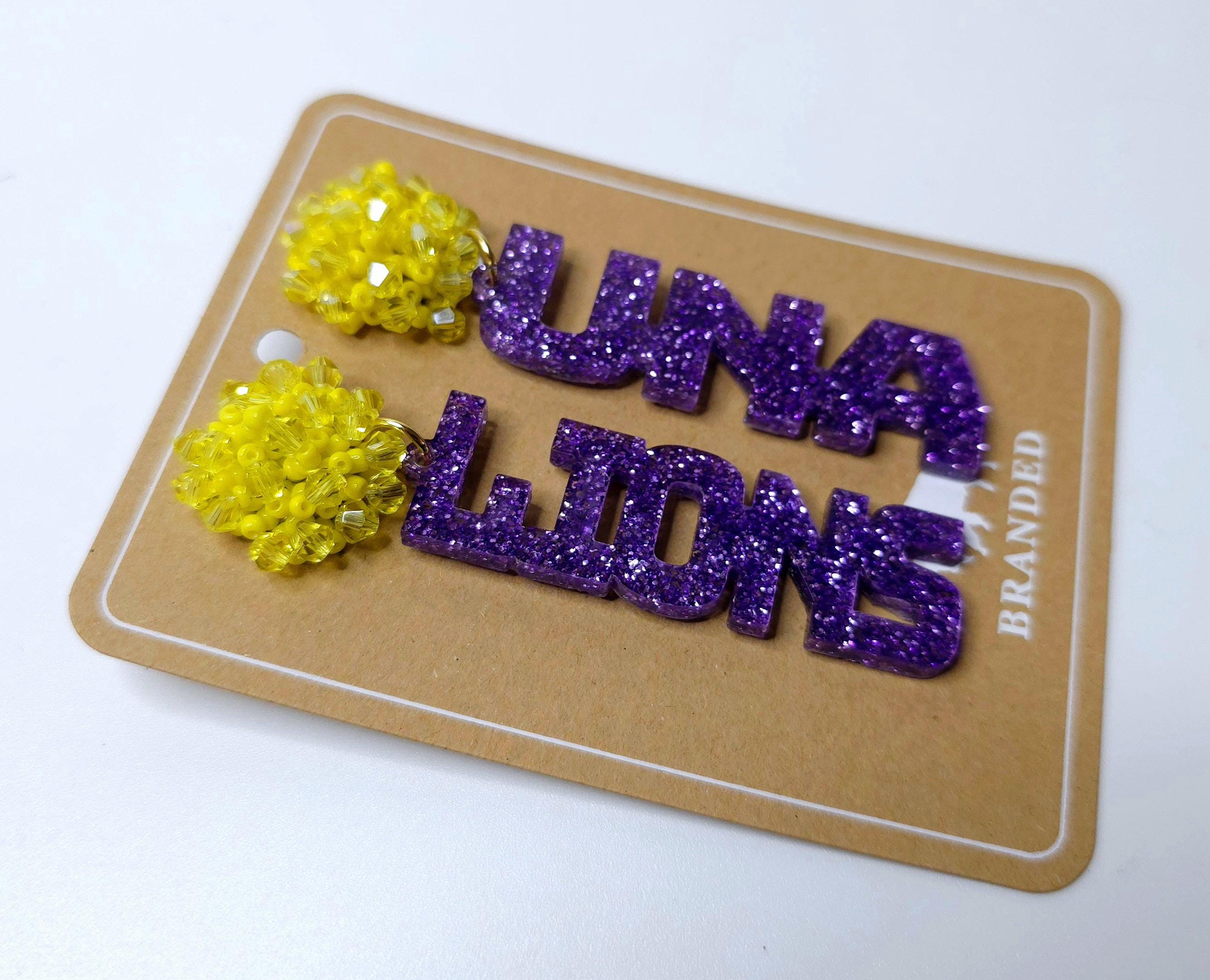 Personalized Custom Game Day Earrings 3/4 inch bead topper-High School-College-Football-Team Name-Spirit Wear Gear-Birthday Gift