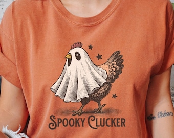 Spöklik kycklingskjorta, Halloween-kycklingskjorta, rolig kycklingskjorta, rolig Halloween-t-shirt, bondgårds-Halloween-skjorta, spökkycklingskjorta
