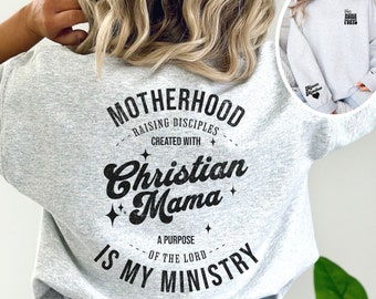 Custom Mom Sweatshirt With Kid Name On Sleeve, Christian Sweatshirt, Religious Bible Verse Sweatshirt, Christian Gift Mom Shirt, Praying Mom