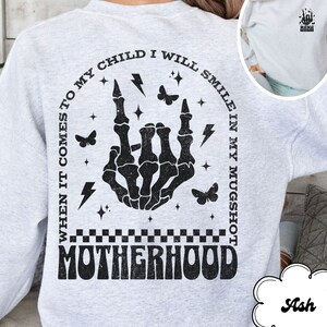 I Will Smile In My Mugshot Sweatshirt, Personalized Funny Mom Sweatshirt, Skeleton Mom Shirt, Sarcastic Mom Sweatshirt, Mothers Day Gift