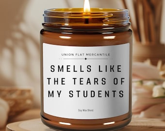 Funny New Professor Gift, Funny Smells Like Candle, College Professor Gift, Christmas Gift For Professor, Soy Candle, Tears Of My Students
