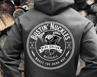 Blue Collar Mechanic Hoodie, Mechanic Gift, Blue Collar Gifts