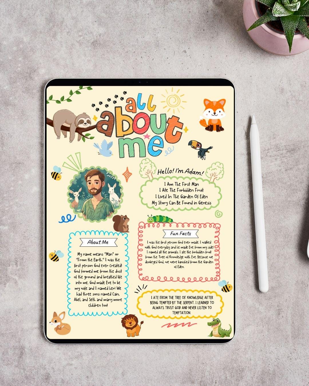 Adam and Eve Bible Lesson Bundle, Sunday School Christian Printable ...