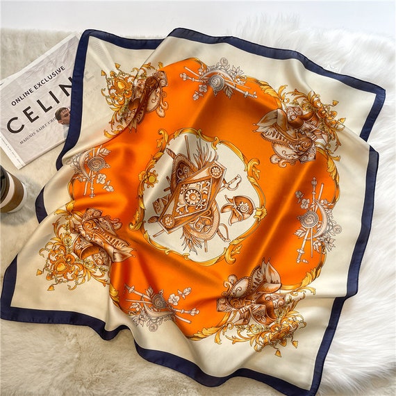 Luxury 100 Silk Square Neck Scarf for Women Best Selling Designer