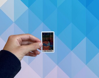 Reading sticker tarot card | the reader tarot | gift for readers | book lover | cute sticker booktok bookworm reading