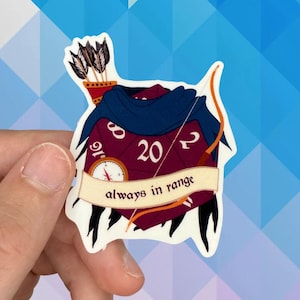 ranger sticker dnd dungeons and dragons d20 vinyl decal | water resistant funny geeky gamer tapletop RPG | ranger class roleplaying games