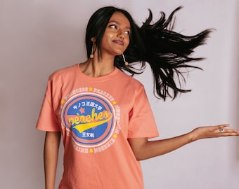 T-shirt honkbalteam Princess Peach | Het perzikkleurige T-shirt van de beste kwaliteit voor Nintendo-fans | Retro gamekleding | Super Mario-merchandise