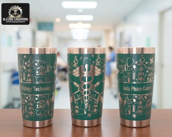 Medical Field Personalized Tumbler: Insulated, Travel Mug for Doctors, Nurses, Physician's Assistants & More