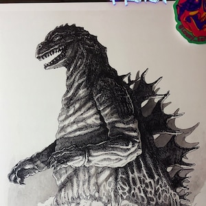 Gojira 11"x14" Poster Print - Reproducción firmada de la obra de arte original de Louis Hart.